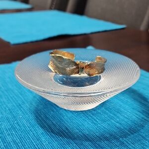 Gold Plated Textured Cuff Bracelet